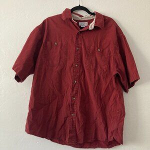 Carhartt Red Short Sleeve Button Up Shirt Work Chore Ranch Rodeo Outdoor XXL